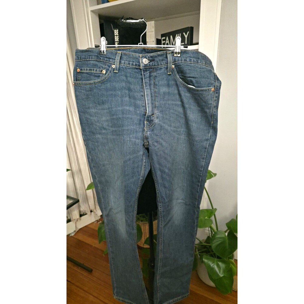 Levis 511 Jeans Mens 36x30 Blue Denim Slim Fit Zipper Medium Wash Grunge Skater